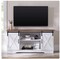 White/Reclaimed Barnwood Farmhouse Sliding Barn Door TV Stand for TVs up to 65"
